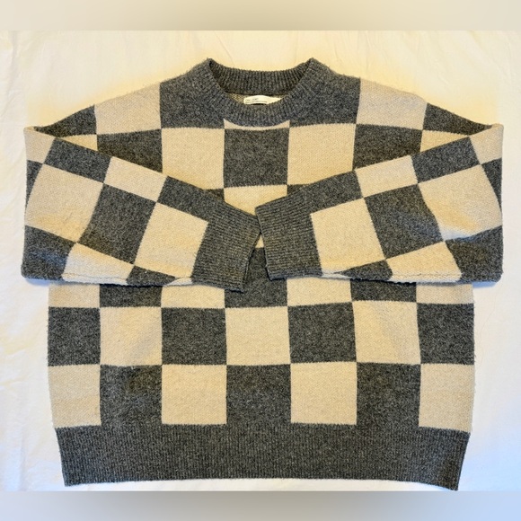 OAK + FORT Checkered Crewneck Sweater - Picture 2 of 5